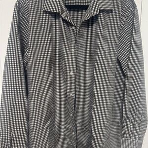 NWOT Men’s Lucky Brand Black and White Gingham Shirt
